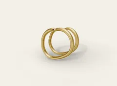Gold snake bracelet with red stones