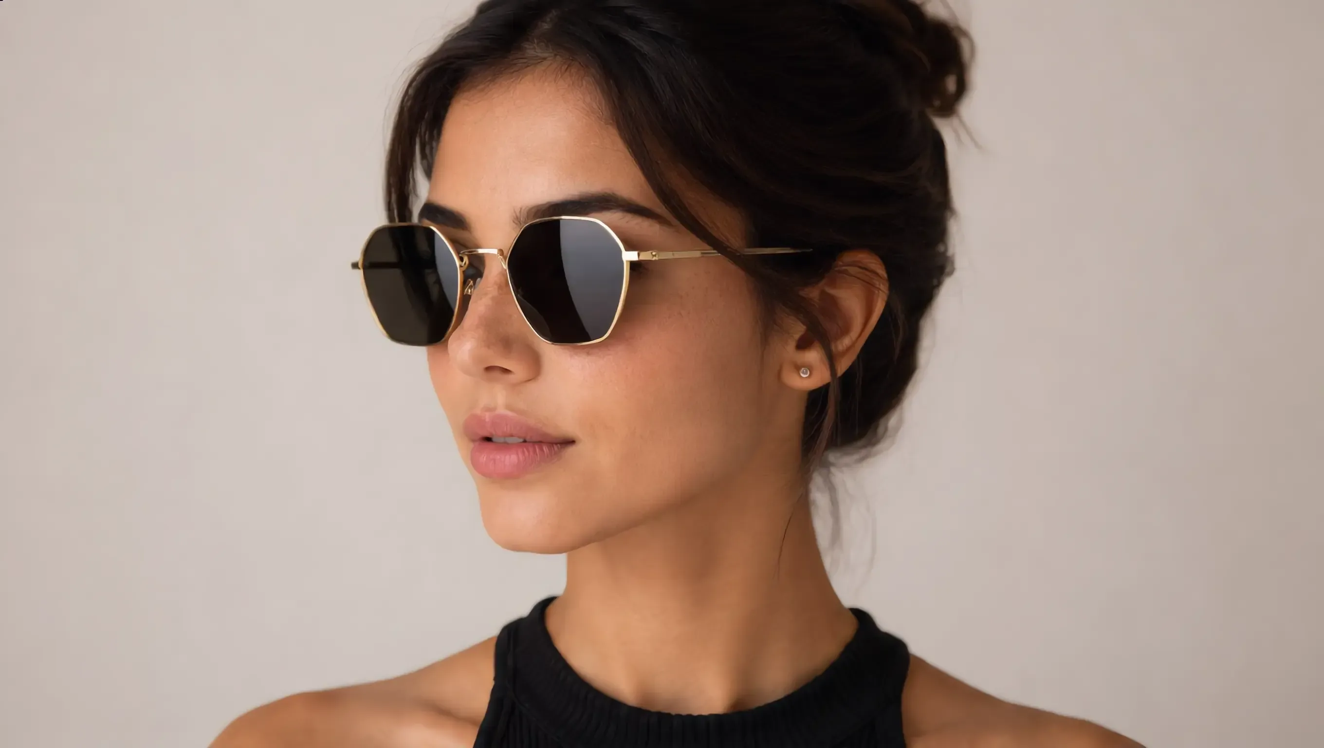 Virtual glasses try-on with real-time AR face tracking on a product page